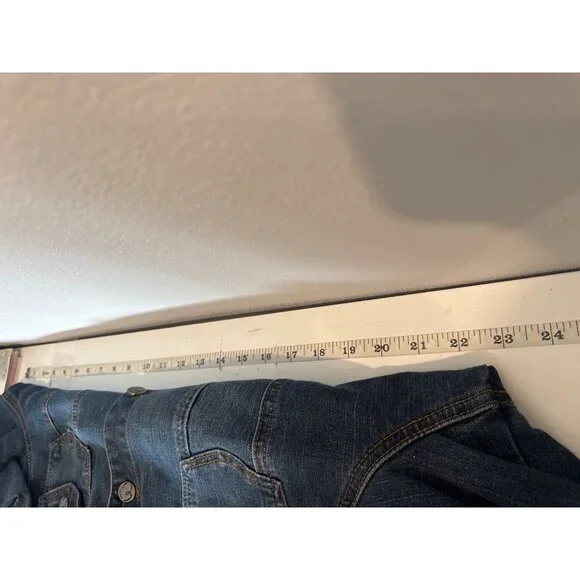 Earl Jeans Womens Jacket XL Blue Denim Trucker Embroidered Boho Floral Festival - Picture 8 of 12